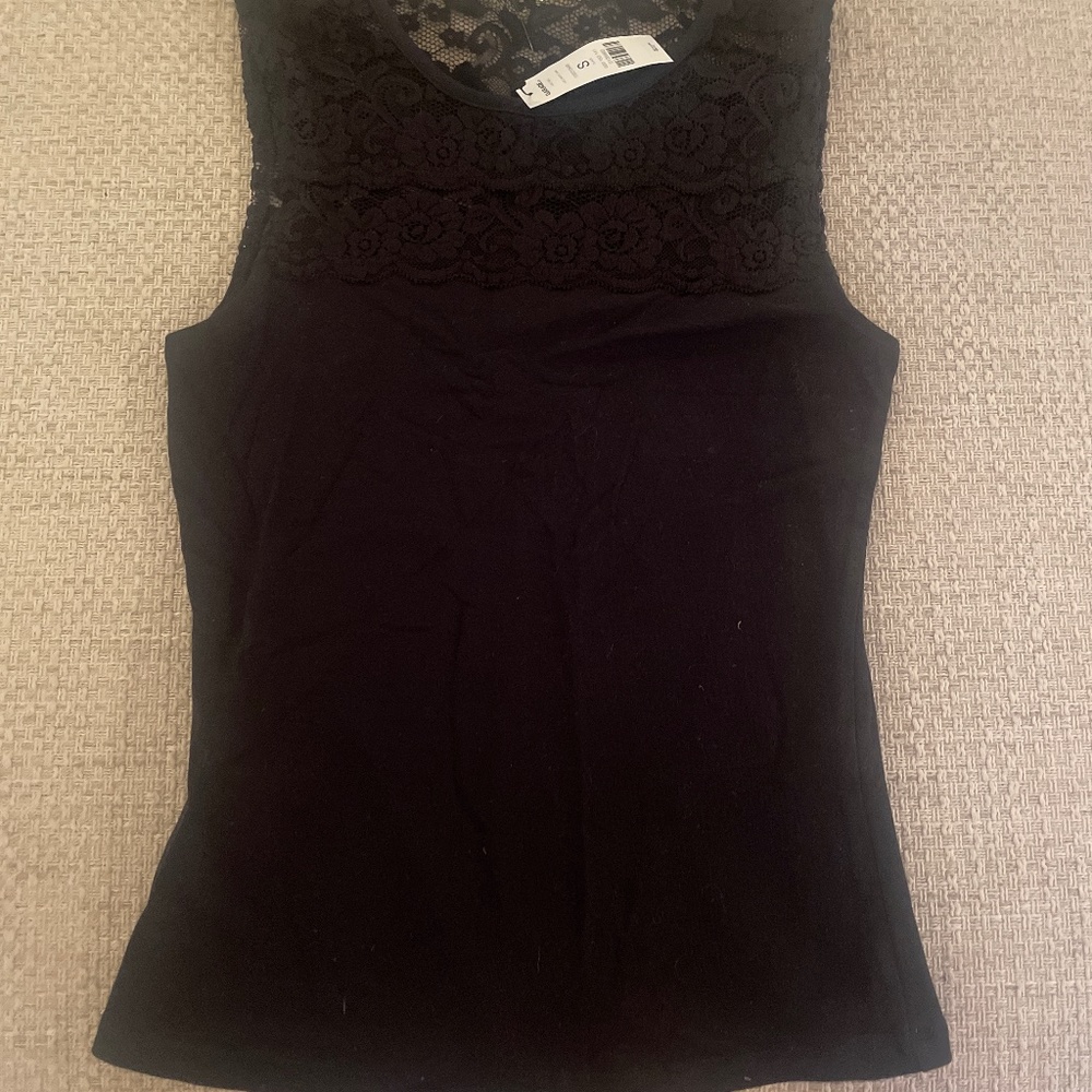 Black lace tank top